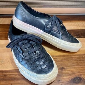 Vans Authentic Weave DX Leather Black Woven Size 7.5